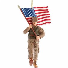 Kurt Adler Resin Ornament for Christmas Tree, U.S. Marine Corps Soldier picture