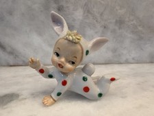 Vintage Napco Holt Howard Ceramic Polka Dot Bunny Pixie Japan picture