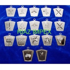 Masonic Regalia Mark Member Officers Collar Jewel Silver set of 17 picture