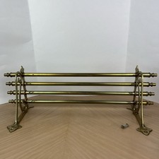 Antique/Vintage Brass Rail Road Train Hat Luggage Rack Shelf  19” Pullman picture