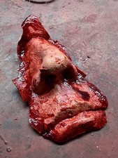 Severed Human Skin Face Chunk Halloween Bloody Gore Body Parts Props Skinned picture