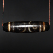 Old Tibetan Himalayan Agate Stone Dzi Bead with Rare Pattern in good Condition picture