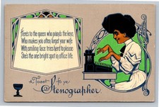 Antique 1907-1915 Toast Series Stenographer Postcard Art Nouveau Gibson Girl picture