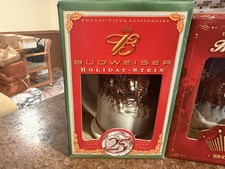 Vintage BUDWEISER HOLIDAY STEIN Set ** 2004 2005 2007 ** In Boxes picture