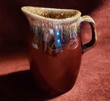 Vintage Hull USA Brown Drip & Cream Speckled Pitcher picture