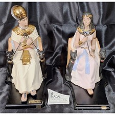 Vintage 80s Nadal Handcrafted Egyptian Porcelain 24K Gold Platinum Finish Royal picture