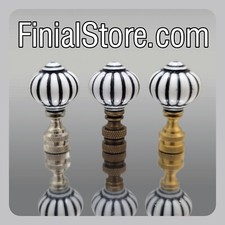 White/Black, Acrylic, Lamp Finials Nickel, Polished, Antique Brass Bases picture