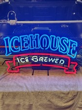 VTG  NEON BEER SIGN ICEHOUSE ICE BREWED MILLER BREWING CO 1991 ACTOWN... picture