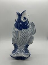 koi fish blue and white ceramic vase 9