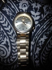 Automatic Vintage Seiko 5 Watch Golden Day-Date Men Stainless Steel Bracelet picture