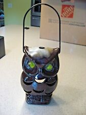 Vtg 1970s INARCO Japan Owl Lantern Candle/Votive Holder Sticker Halloween handle picture