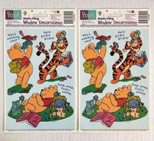 Vintage Winnie The Pooh Window Decorations Cling Stickers Disney NEW NOS picture