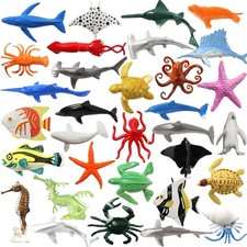 DOITEM 32 Pack Mini Vinyl Plastic Ocean Sea Animal 32Pcs, 32pcs picture