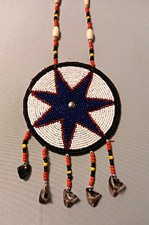 PowWow Regalia Beaded Seven Pointed Rosette Necklace Native American Style picture
