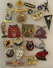 Masonic Shriner Lapel Pin Lot 1990s + Ararat Shrine Circus Scimitar 20 Pins picture