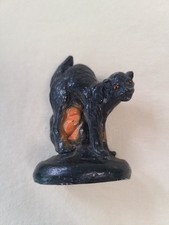 Vintage Halloween Chalkware Black Cat, J.H. Miller, HTF picture