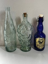VGT Lot of 3 Collectible Glass Bottles - Grape - Decorative & Vintage Root Beer picture