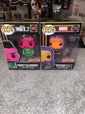 Marvel Infinity Killmonger And Kate Bishop Black Light Funko Pop Target Excl Lot picture