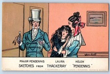 c1910's Sketchers From Thackery Pendennis Sydney Carter Signed Artist Postcard picture