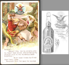 Dragon Slayer 1800's Victorian Trade Card Anheuser Busch Brewing Beer Siegfried picture