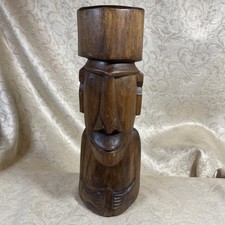 Moai Figure/13 1/2” Tall/Easter Island Ancestor Statue Rapa Nui/Ribs picture