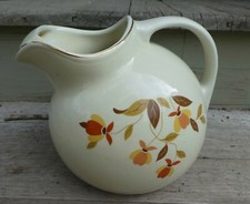 Vintage Hall’s Superior Quality Mary Dunbar Jewel Tea Autumn Leaf Ball Pitcher  picture