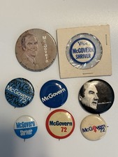 Vintage 1972 George McGovern Campaign Button Lot 8 Pins McGovern Shriver picture