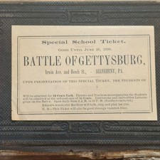 1890 Gettysburg Cyclorama Ticket Allegheny PA Civil War Edison Phonograph Paper picture