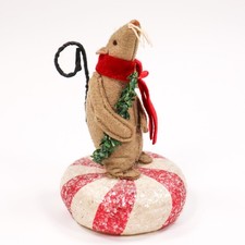 Vintage Brenda Gervais For ESC Trading Co Christmas Felt Mouse Peppermint Figure picture