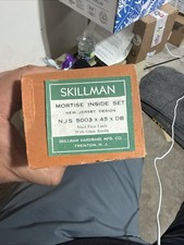 NOS Vintage Skillman Door Mortise Lock Set Glass Knob picture