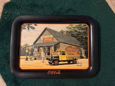 Coca-Cola Vintage Metal Serving Tray Redhead Girl French Buvez picture