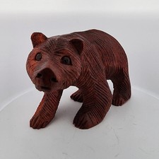 Hand-Carved Soro Wood Bear Sculpture - Large 6 Inch Figurine picture
