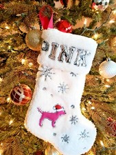 2019 Victoria's Secret Pink Sequin Clause Bling Dog White Sherpa Limited Edition picture