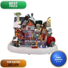 Lemax Birch Creek Ice Fishing Festival Animated Building Green/White picture