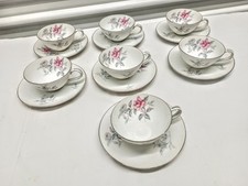 Contour China Rambler Set of 7 Floral Tea Cups and Saucers - Made in Japan. Rare picture