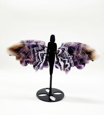 Dream Amethyst Angel Wings And Stand Hand Carved Natural Amethyst Gemstone Wings picture