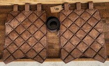 HiiFeuer Medieval Faux Leather Thigh Armor, Retro Double Sides Waist Armor Brown picture