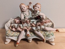 Vintage Thames Japan Porcelain Ballerinas On Sofa Bone China Lace picture