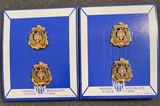 Trujillo Era DOMINICAN REPUBLIC Navy Officer Crest Lapel Insignia Set (Two Pair) picture