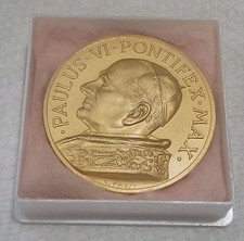Vintage Pope Paul VI Medal with St. Paul and Peter on Reverse Side, G. Frosi picture