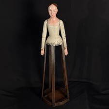 Antique Vintage Carved Wood Santos Cage Doll Figure Articulated 28.5