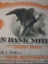Vintage American Bank Note Co Stock Certificate 🦅 Orange Common 1920s–60s picture