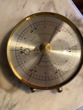 Vintage Airguide Barometer Brass Tone Desk Weather Instrument Chicago For Parts picture