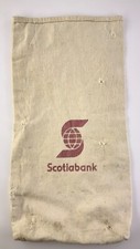 Vintage Bank Bag Canadian Scotiabank Canada Cloth Money Sack 16in HH589 picture