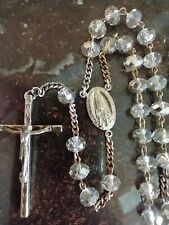 Vintage Catholic Clear Glass Rosary picture