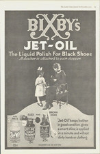 BIXBY's Jet Oil black shoe polish shoes leather fashion 1919 antique PRINT AD picture