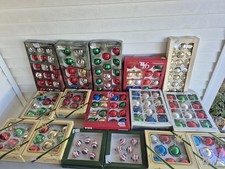 VINTAGE CHRISTMAS TREE GLASS ORNAMENTS MIXED LOT picture