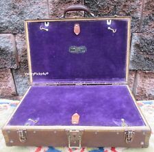 Antique WM. Lorenze  Sole Leather Travel Salesman Laptop Display Luggage Trunk picture