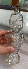 Antique Ebmossed British King's Queen's Grenadier Soldier Guard Glass Bottle picture