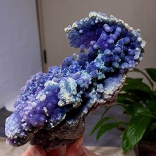 382G Natural purple grape agate quartz crystal granular mineral specimen picture